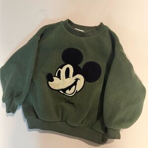Zara Olive Green Mickey Sweatshirt (18 months)